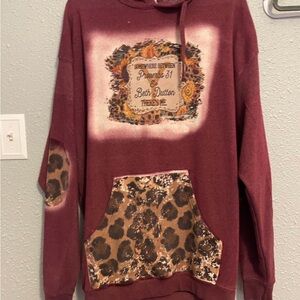 Women's Burgundy Graphic Hoodie